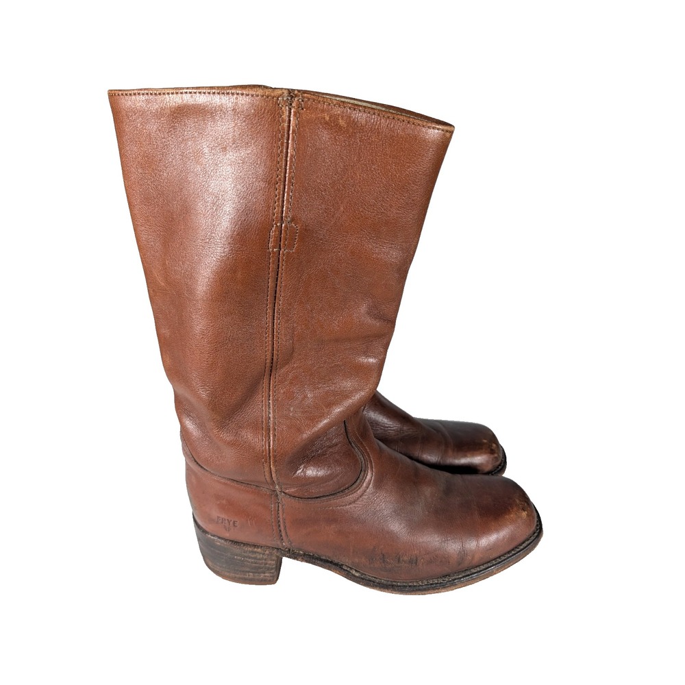 VTG FRYE Campus Boots Men's Size: 12 D Brown Leather Pull-On Western Work